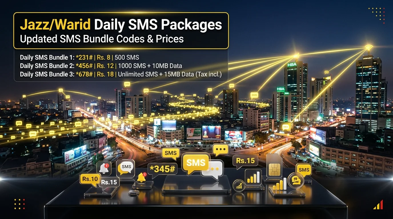 Jazz/Warid Daily SMS Packages
