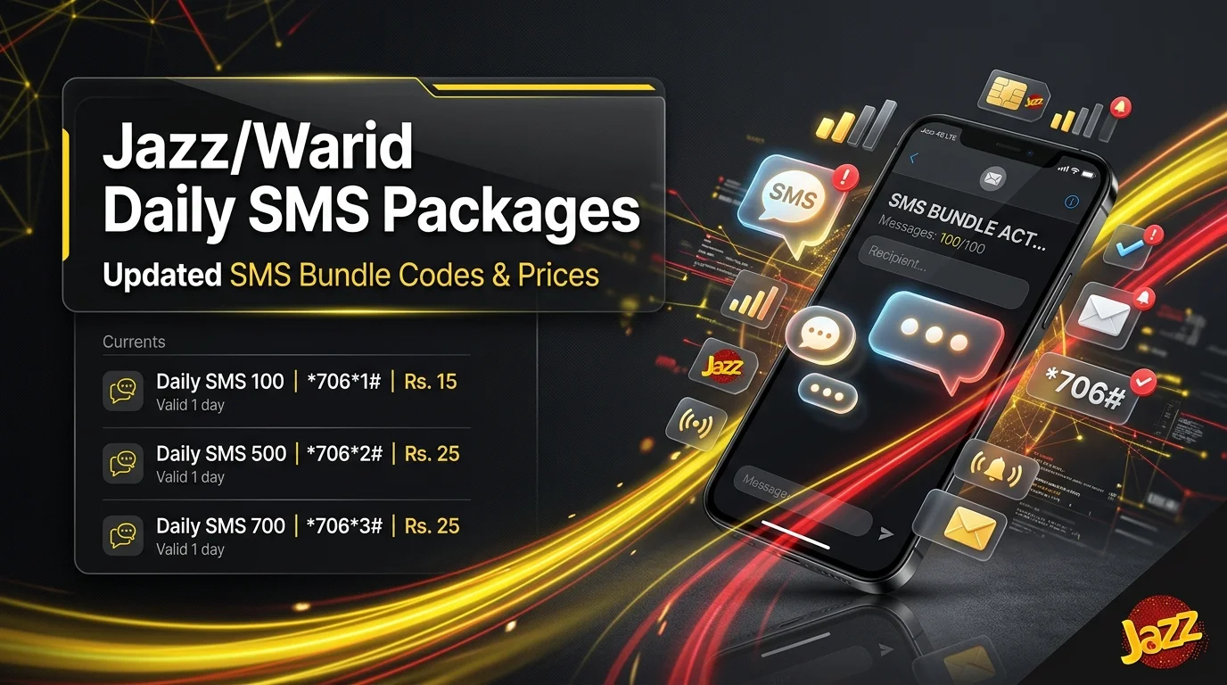 Jazz/Warid Daily SMS Packages: Updated SMS Bundle Codes & Prices