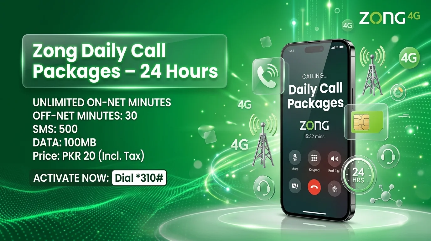 Zong Daily Call Packages 24 Hours